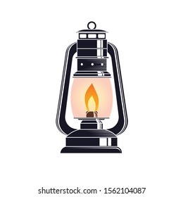 Lamp. The lantern emits light. Vector illustration