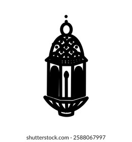 lamp lantern light ramadhan moslem islam eid raya - symbol icon element vector logo line art