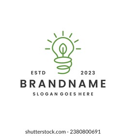 Lamp leaf logo vector icon illustration hipster vintage retro