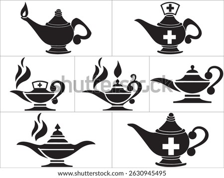 The Lamp of Learning Nurse Symbol silhouette