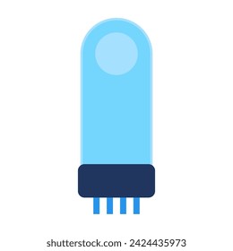 Lamp LED bulb. Cathode ray tube, abstract techno element for modern and retro technological design. Simple color vector pictogram isolated on white background