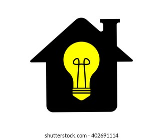 lamp light bulb black house home image icon
