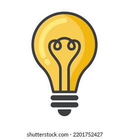 Icono de color de la lámpara, trazo editable. Símbolo de idea. Ilustración vectorial simple moderna.