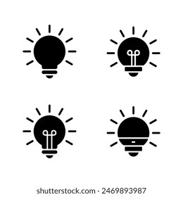 Lamp, light bulb icon set in generic style