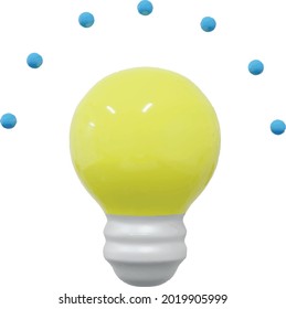 Lamp light bulb idea 3d icon vector 