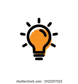 Lamp light bulb lineal color icon. Idea symbol. simple illustration mobile concept app line icon and web design. Editable stroke. Design template vector