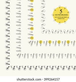 lamp light bulbs hand drawing vector brushes