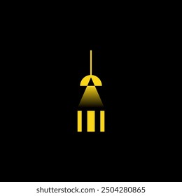 Lamp light combination with pencil logo design.