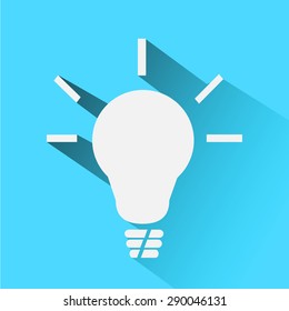 Lamp light flat design on cyan background.