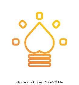 Lamp  light icon flat symbol design gradient style