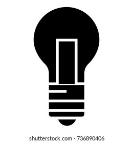 lamp light icon, vector illustration, black sign on isolated background