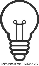 lamp, light, idea, lightbulp outlined linear vector icon.