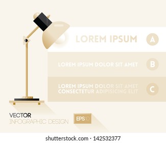 Lamp light info graphic background with vintage design.