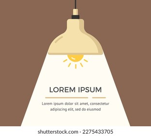 Lamp with light and place for your text, vector eps10 illustration