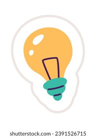 Lamp Light Sticker Vector Illustration