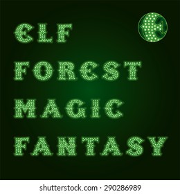  Lamp Light Titles. Dark Green Background