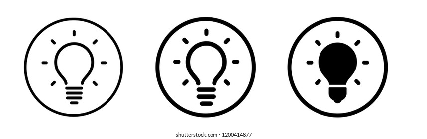 Lamp light, vector icon illustration, idea symbol