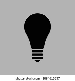 Ilustración vectorial de icono de lámpara o bombilla. Signo de idea, concepto de pensamiento, solución. Diseño de icono plano.