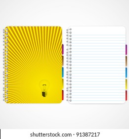 Lamp and lighting cover notebook and blank page.
