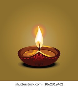 Lamp Lightning - Chirathu lightning - Oil Lamp Lightning - Vilakku Lightning Vector Illustration EPS file