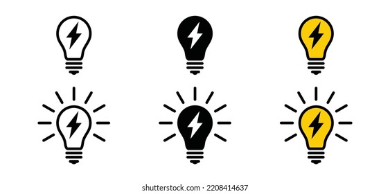 Lamp Lightning Icon Vector Light Bulb Stock Vector (Royalty Free ...