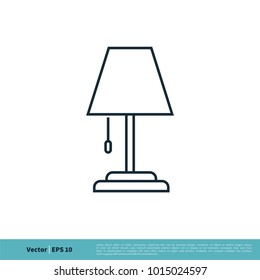 Lamp Line Art Icon Vector Logo Template Illustration Design. Vector EPS 10.