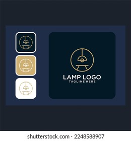 plantilla de diseño de logotipo de arte de línea de lámpara