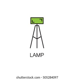 Lamp line icon. High quality pictogram of lamp for home's interior. Outline vector symbol for design website or mobile app. Thin line sign of lamp for logo, visit card, etc.