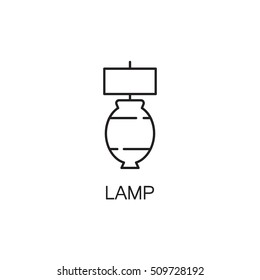 Lamp line icon. High quality pictogram of lamp for home's interior. Outline vector symbol for design website or mobile app. Thin line sign of lamp for logo, visit card, etc.