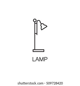 Lamp line icon. High quality pictogram of lamp for home's interior. Outline vector symbol for design website or mobile app. Thin line sign of lamp for logo, visit card, etc.