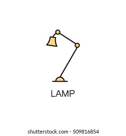 Lamp line icon. High quality pictogram of lamp for home's interior. Outline vector symbol for design website or mobile app. Thin line sign of lamp for logo, visit card, etc.