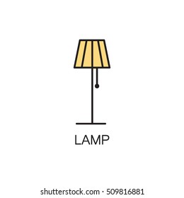 Lamp line icon. High quality pictogram of lamp for home's interior. Outline vector symbol for design website or mobile app. Thin line sign of lamp for logo, visit card, etc.