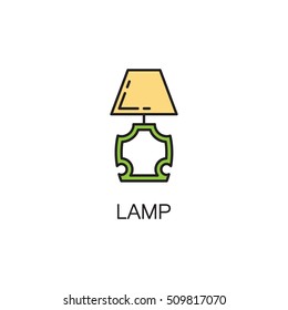 Lamp line icon. High quality pictogram of lamp for home's interior. Outline vector symbol for design website or mobile app. Thin line sign of lamp for logo, visit card, etc.