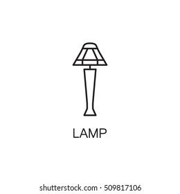 Lamp line icon. High quality pictogram of lamp for home's interior. Outline vector symbol for design website or mobile app. Thin line sign of lamp for logo, visit card, etc.