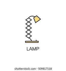 Lamp line icon. High quality pictogram of lamp for home's interior. Outline vector symbol for design website or mobile app. Thin line sign of lamp for logo, visit card, etc.