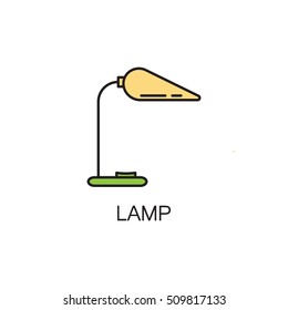 Lamp line icon. High quality pictogram of lamp for home's interior. Outline vector symbol for design website or mobile app. Thin line sign of lamp for logo, visit card, etc.