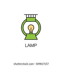 Lamp line icon. High quality pictogram of lamp for home's interior. Outline vector symbol for design website or mobile app. Thin line sign of lamp for logo, visit card, etc.