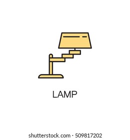Lamp line icon. High quality pictogram of lamp for home's interior. Outline vector symbol for design website or mobile app. Thin line sign of lamp for logo, visit card, etc.