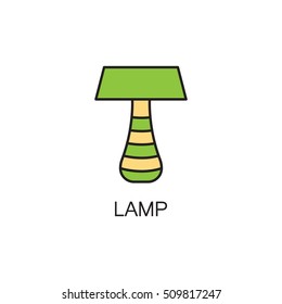 Lamp line icon. High quality pictogram of lamp for home's interior. Outline vector symbol for design website or mobile app. Thin line sign of lamp for logo, visit card, etc.