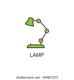Lamp line icon. High quality pictogram of lamp for home's interior. Outline vector symbol for design website or mobile app. Thin line sign of lamp for logo, visit card, etc.