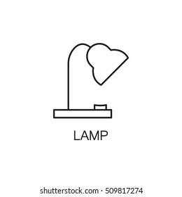 Lamp line icon. High quality pictogram of lamp for home's interior. Outline vector symbol for design website or mobile app. Thin line sign of lamp for logo, visit card, etc.