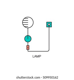 Lamp line icon. High quality outline pictograms for infographics, website or mobile app. Vector illustration of element for design company's visit card. logo, etc.