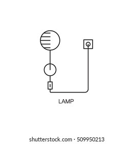 Lamp line icon. High quality outline pictograms for infographics, website or mobile app. Vector illustration of element for design company's visit card. logo, etc.