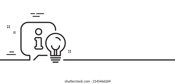 Lamp line icon. Idea light bulb sign. Interior illuminate symbol. Minimal line illustration background. Lamp line icon pattern banner. White web template concept. Vector