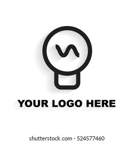 Lamp line icon logo on white background. Vector illustration.
