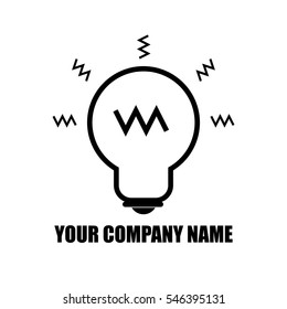 Lamp line icon logo on white background. Vector illustration.