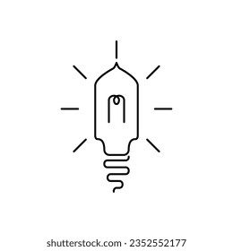 lamp line icon. minimal, thin, simple and clean. used for logo, symbol, sign, web and infographic