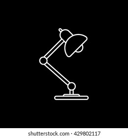 Lamp Line Icon On Black Background