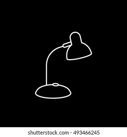 Lamp Line Icon On Black Background