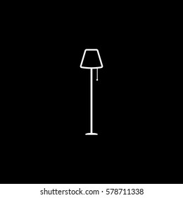 Lamp Line Icon On Black Background